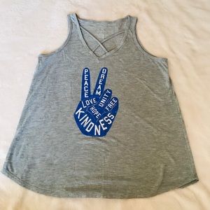 cross neck graphic tank top